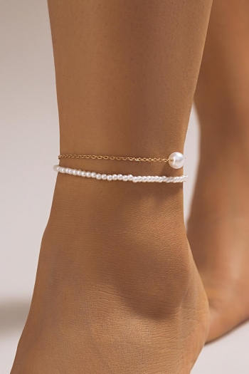 two pc set beach pearl anklet(length:20+5cm)