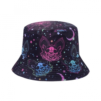 One pc halloween stars multicolor batch printing bucket hat 58cm
