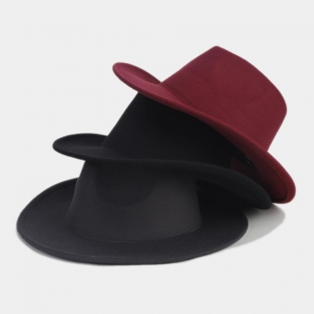 one pc solid color tweed top hat 56-58cm