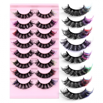 eight pair set synthetic cross curly false eyelashes with box(length:32mm)