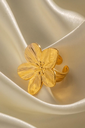 one pc stainless steel flower shape adjustable ring(length:3cm)