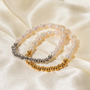 one pc stainless steel pearl bracelets(length:5.04cm)