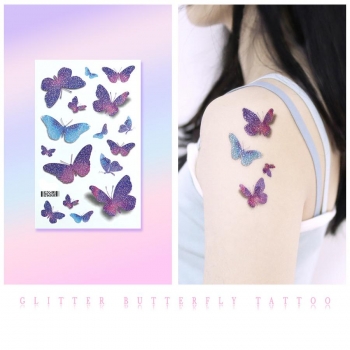 five pc set glitter butterfly tattoos stickers(size:120*75mm) #1#