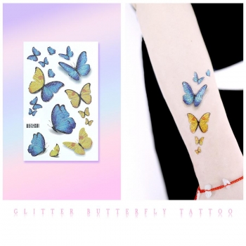 five pc set glitter butterfly tattoos stickers(size:120*75mm) #2#