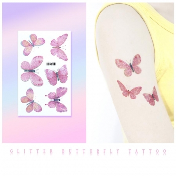 five pc set glitter butterfly tattoos stickers(size:120*75mm) #4#