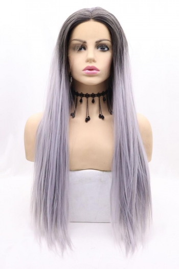 one pc high quality front lace synthetic long straight wigs(length:24 inch)