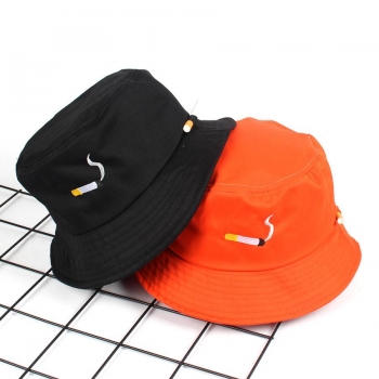 one pc foldable cigarette embroidery bucket hat 56-58cm