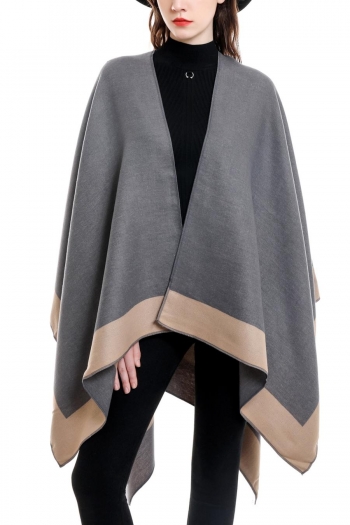one pc new colorblock knitted stylish warm shawl 130*160cm