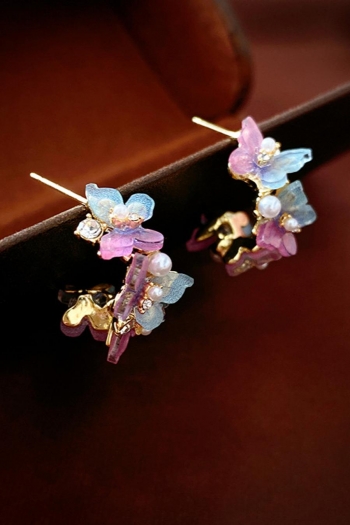 one pair multicolor butterfly acrylic pearl earrings(length:2.5cm)