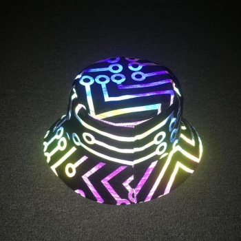one pc rainbow reflective circuit stripe buckle hat 58cm