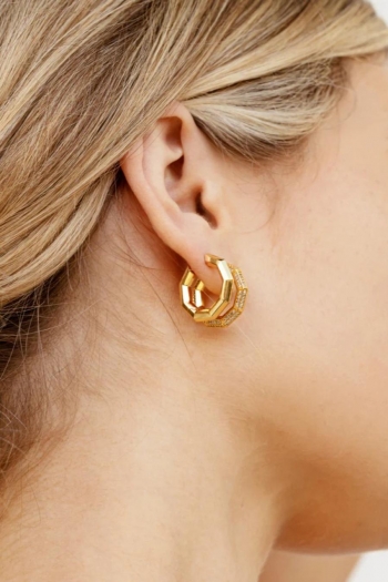 one pair stainless steel bamboo hoop earrings(length:2cm)