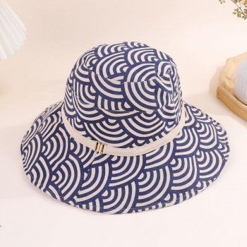 one pc stripe printing big brim stylish bucket hat 58-60cm
