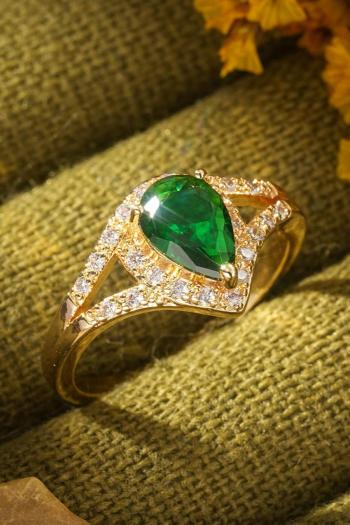 one pc emerald drop rhinestone ring(length:7*9mm)