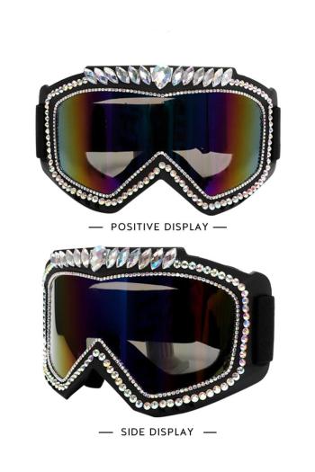 one pc punk new rhinestone decor uv protection cycling sunglasses