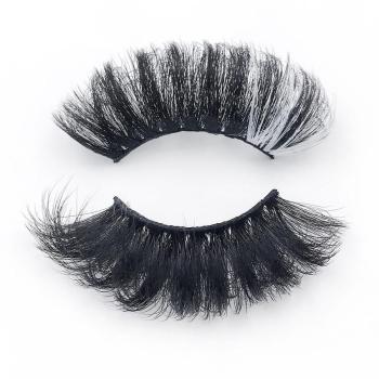 three pair synthetic curly thick contrast color false eyelashes with box(length:35mm)