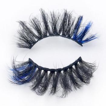 three pair synthetic contrast color cross false eyelashes with box(length:36mm)
