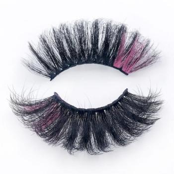 three pair synthetic contrast color cross curly false eyelashes with box(length:35mm)