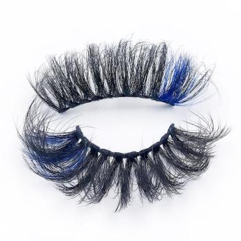 three pair synthetic curly contrast color cross false eyelashes with box(length:35mm)