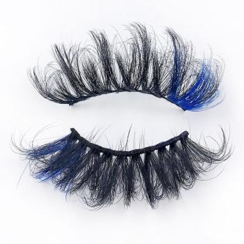three pair synthetic curly cross contrast color false eyelashes with box(length:35mm)