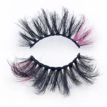 three pair synthetic curly cross contrast color false eyelashes with box(length:36mm)