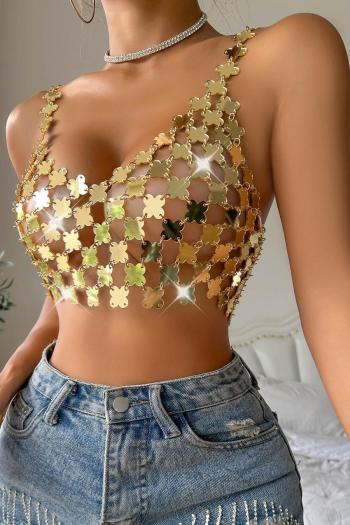 one pc stylish new solid color sequin cutout body jewelry(width:78cm)