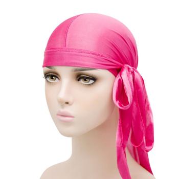 one pc stylish new slight stretch solid color lace-up turban hat