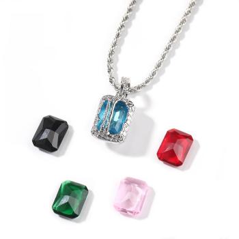 one pc 5 replacement rhinestone stainless steel necklace(length:60cm)