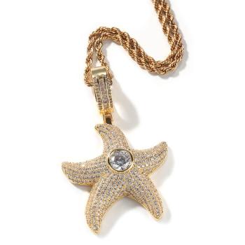 one pc stainless steel starfish pendant necklace(length:60cm)