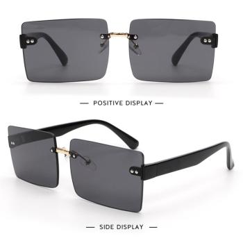 one pc stylish new 9 colors frameless gradient uv protection sunglasses