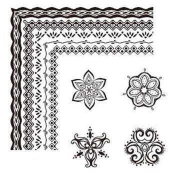 five pc set geometry flower hand painted tattoo stickers 75*80mm