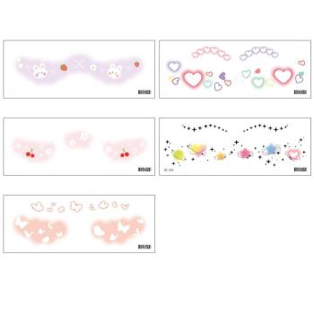 five pc set waterproof heart shape butterfly cherry face sticker 158*60mm