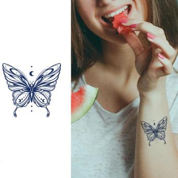 six pc set semi-permanent flower wing butterfly tattoo stickers 60*60mm