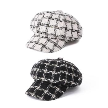one pc fashion plaid adjustable beret 56-58cm