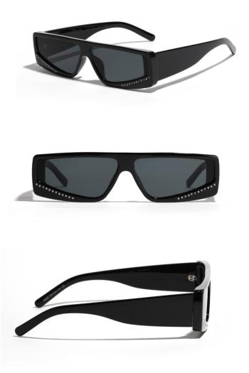 one pc stylish new rhinestone decor plastic frame uv protection sunglasses