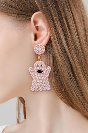 one pair ghost round beads earrings(length:6.8cm)