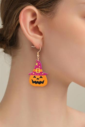 one pair witch hat pumpkin moon stars earrings(length:6.5cm)