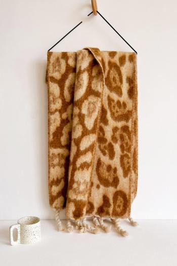 one pc tassel leopard warm mohair thickened long shawl scarf 40*210cm