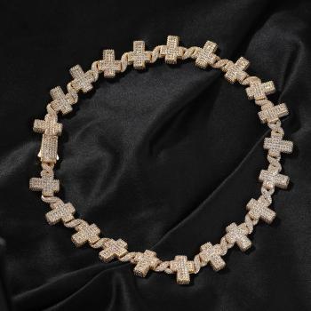 one pc rhinestone cross chain necklace(length:45cm)
