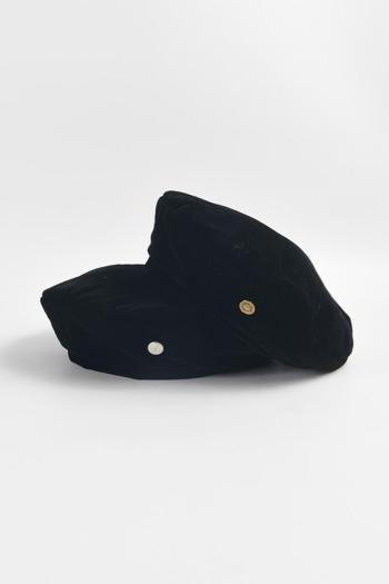 one pc vintage velvet elegant small label beret 56-58cm