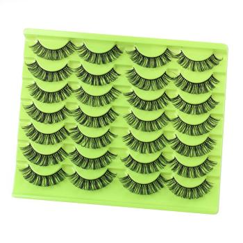 fourteen pair synthetic curly fake eyelashes with box(length:35mm)