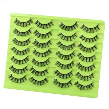 fourteen pair synthetic curly fake eyelashes with box(length:35mm) #2#