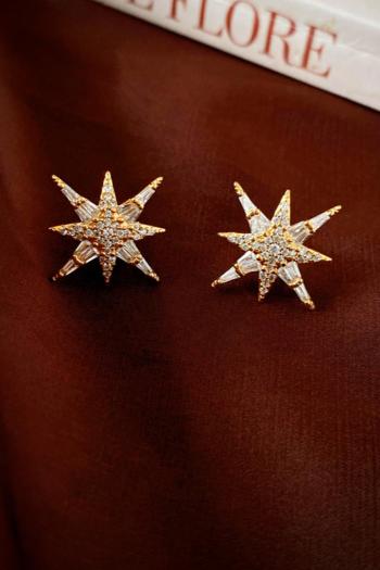 one pair rhinestone stars earrings(length:2cm)