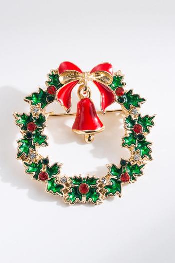 one pc stylish christmas new dripping oil bell shape brooch(width:4cm)