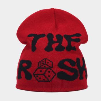 one pc hip hop style letter jacquard knit hat 56-58 cm