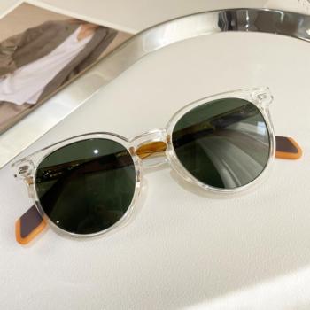one pc stylish new 5 colors polarized round plastic frame sunglasses