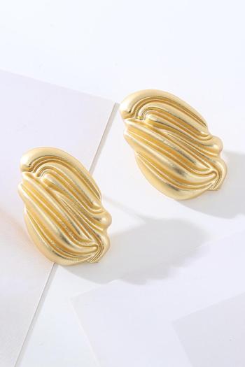 one pair new retro solid color shell shape earrings(width:2cm)