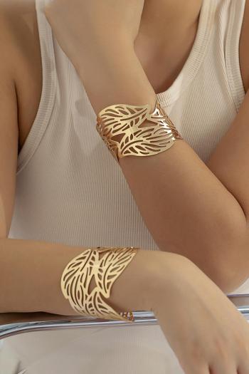 one pc stylish new solid color cutout leaf open design bracelet(height:6cm)