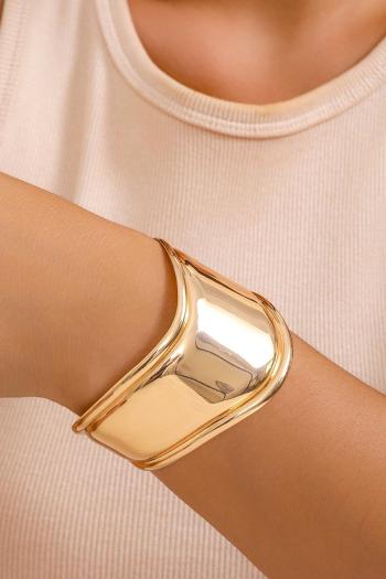 one pc retro new solid color open design glossy metal bracelet(height:4cm)