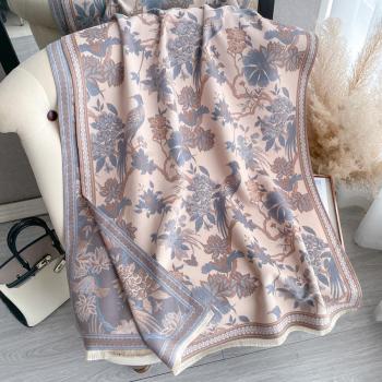 one pc stylish new flower pattern imitation cashmere warm scarf 65*185cm