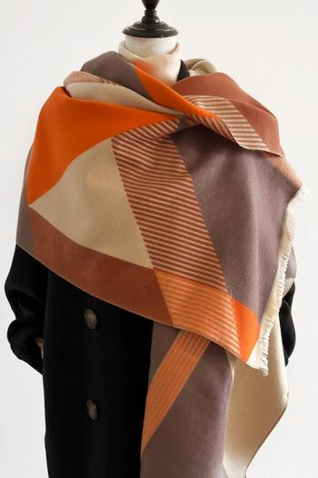 one pc stylish new contrast color geometric pattern cashmere warm scarf 65*185cm